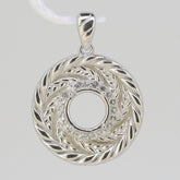 Sterling Silver Semi Mount Pendant Setting Round RD 7x6.3mm Moissanite - Syzjewelry